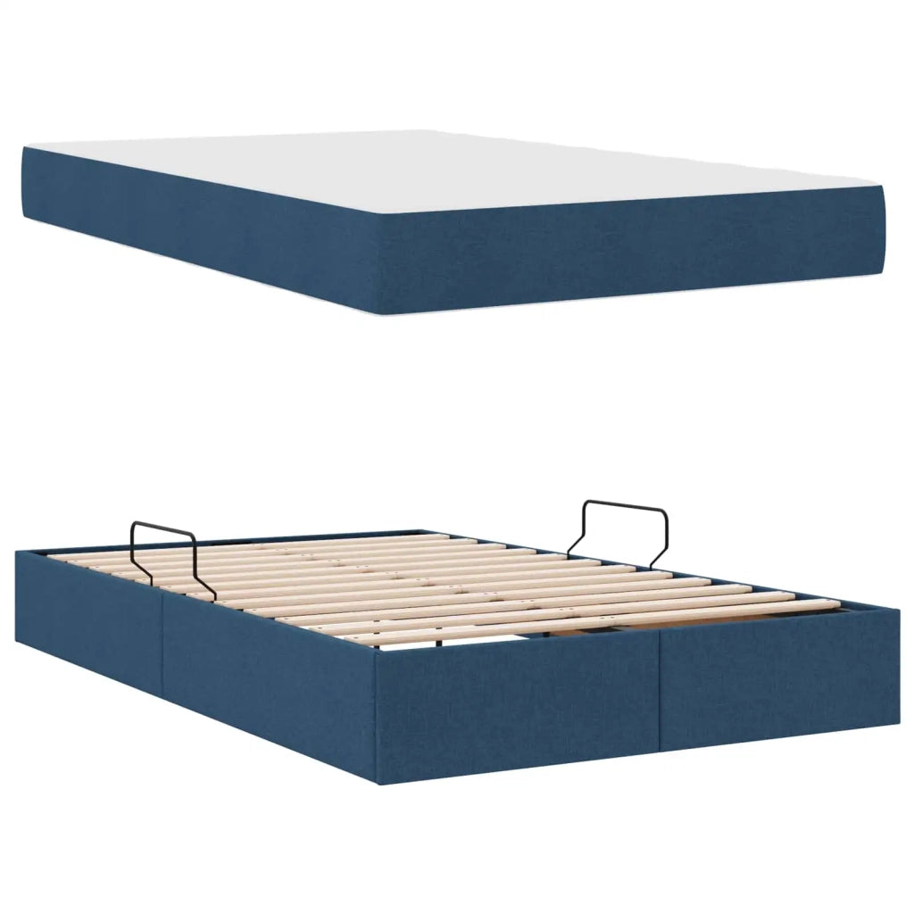 Letto con contenitore e materasso Blu 120 x 190 cm Poliestere 3399651