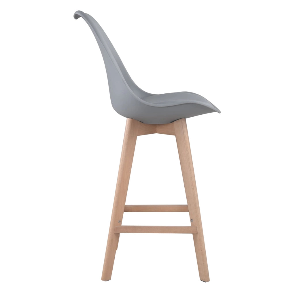 Set di 2 sgabelli scandinavi SVEN grigio con cuscino