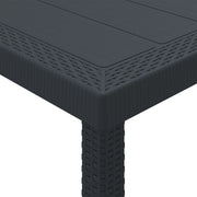 Set pranzo giardino 3 pezzi con cuscini in rattan polipropilene antracite