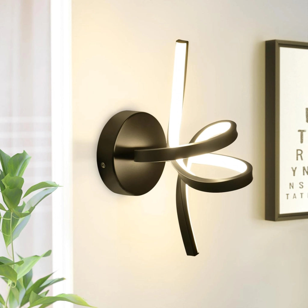 ZMH Applique LED da interno 7W nero 3000K Applique per vano scale soggiorno