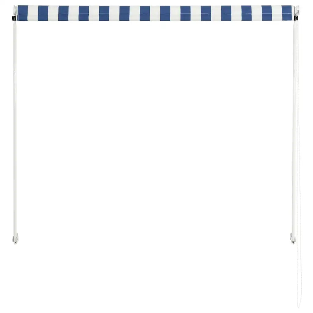 Tenda da Sole Retrattile-Tenda parasole per Patio 100x150 cm Blu e Bianco