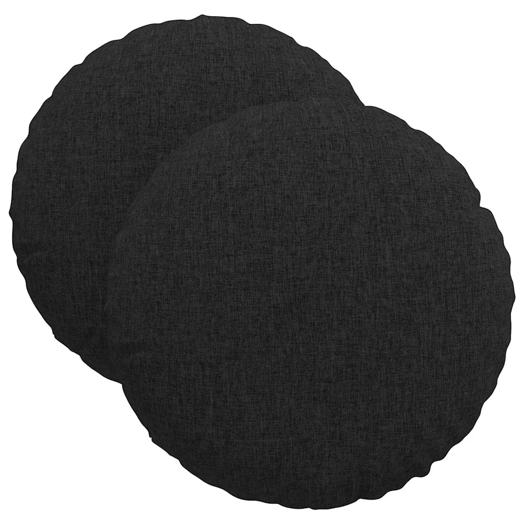 Cuscini per Seduta 2 pcs Nero Ø40 x 13 cm Tessuto