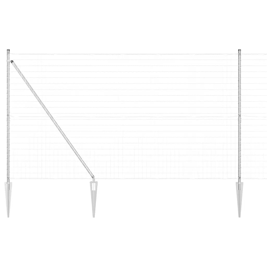 Recinzione da Giardino | Recinzione con Posto Argento 1,6 x 10 m Acciaio