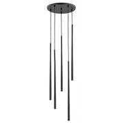 Lampadario CARMEN nero metallo rotondo 5xG9 Ø30cm Alfa