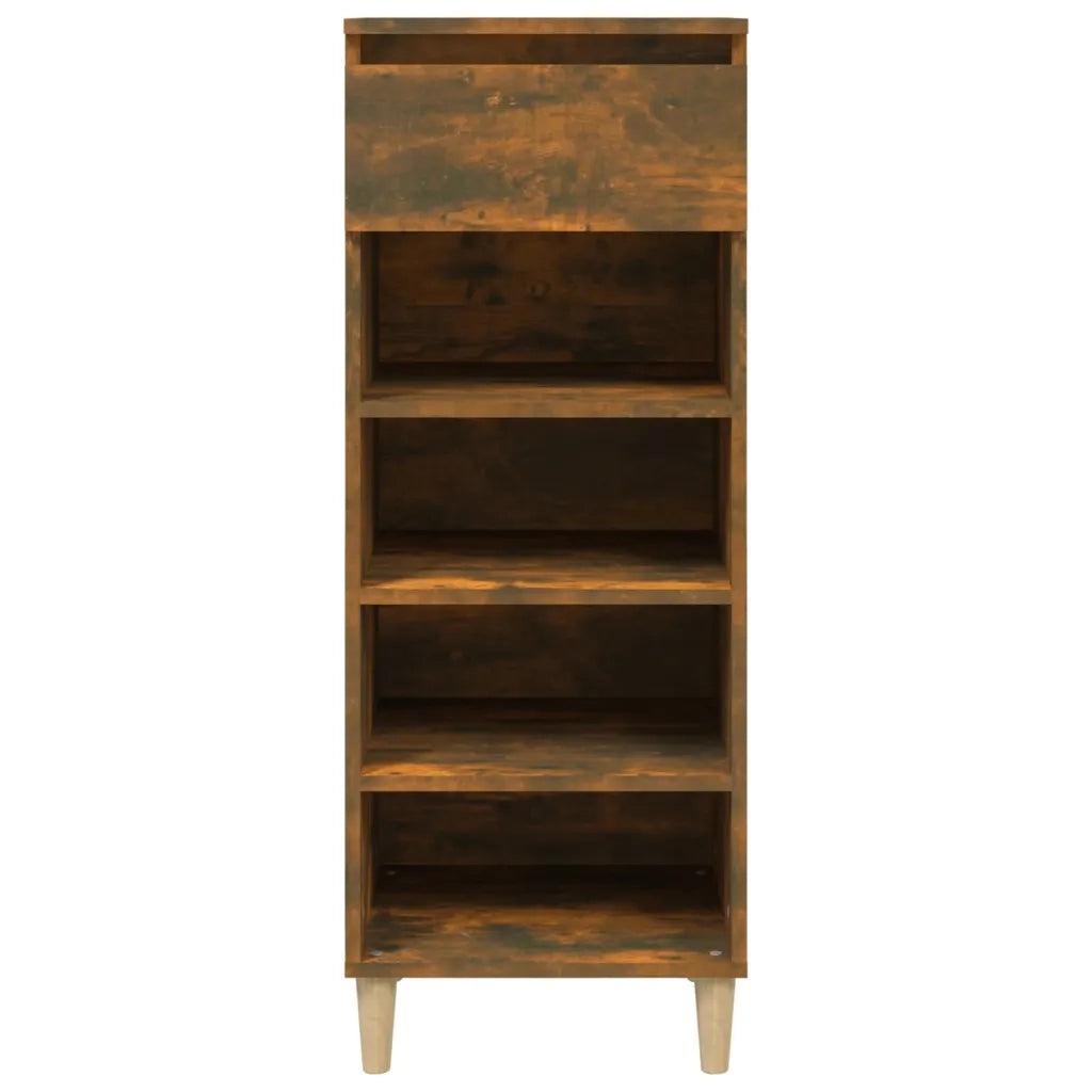 Scarpiera-Scaffale per scarpe Rovere Fumo 40x36x105 cm in Legno Multistrato 184599