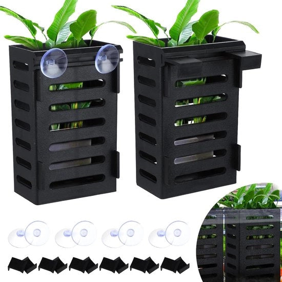 Supporto per piante acquatiche con ganci e pinze per piante pendenti - Decorazioni per acquario - Coltivazione di piante acquatiche con acquaponica - Accessori per acquascape