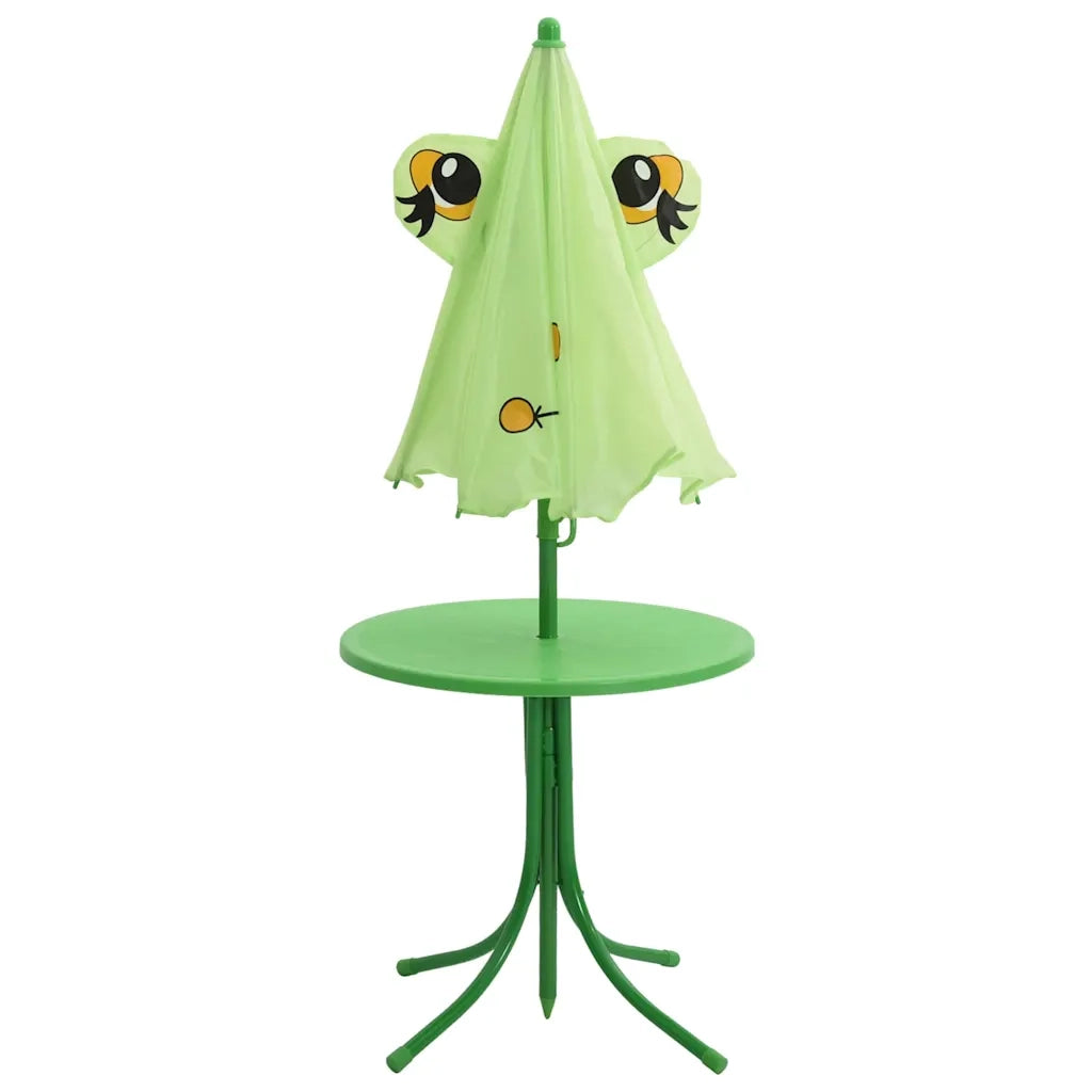 Set da Bistrot da Giardino | Set Salotto da Giardino per Bambini con Ombrellone Verde