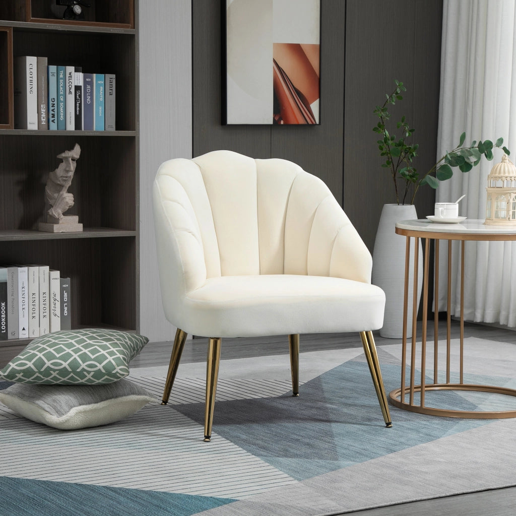 Poltrona Reclinabile in Velluto ¨C Zephmum ¨C Crema 63x65x84cm