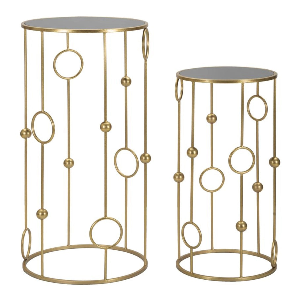 Set di Tavolini Cerchi 35, Oro, Metallo, 50x50x100 cm