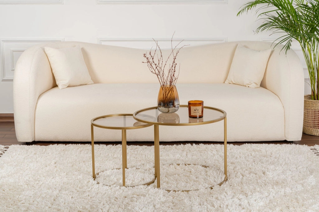 Set di tavolini in metallo "Aurum" - 42 x 42 x 39 cm - Oro Bronzo