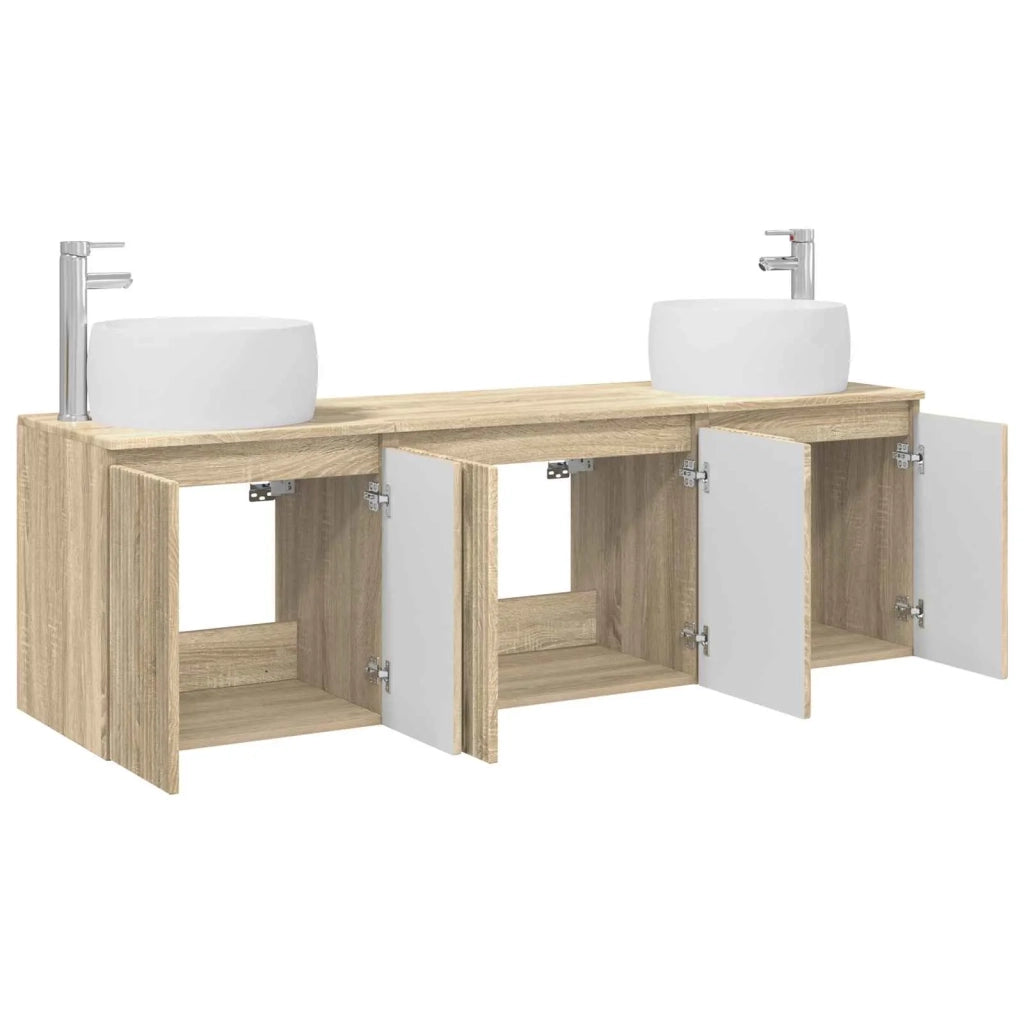 Set di Armadi da Bagno 3 pz Rovere Sonoma 49,5 x 44,5 x 66 cm 3405709