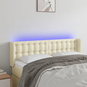 Testiera a LED Crema 147x16x78/88 cm in Similpelle 3123328