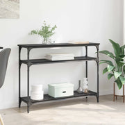 Tavolo consolle Rovere Nero 100 x 29 x 75 cm Legno multistrato