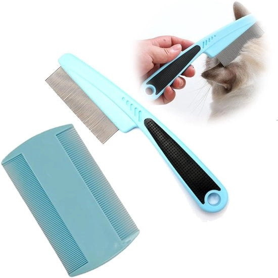 Due Pezzi Kam per Gatti/Cani - Kam per Pulci con Denti Fini - Strumento di Pulizia per Pulci/Crini/Sporcizia