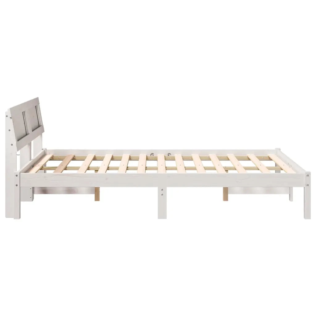 vidaXL Struttura del letto Bianco 135 x 190 cm Legno di pino massello