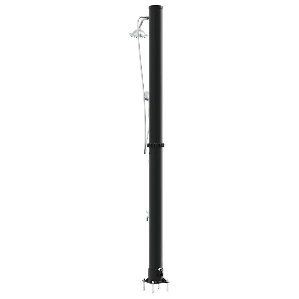 Doccia Solare da Esterno Nero 217 cm PVC e Alluminio 42003414