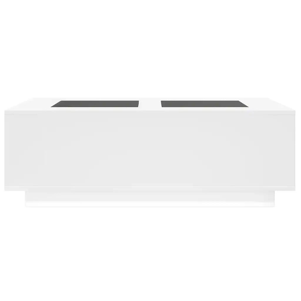 Tavolino da Salotto con LED Infinity Bianco 116x69x40 cm
