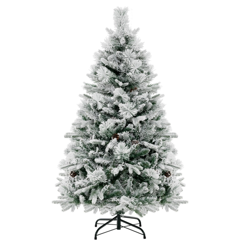 Albero di natale artificiale con rametti di PE PVC luci LED 8 modalit¨¤ di illuminazione, Albero decorativo da 136cm-Alberi di Natale