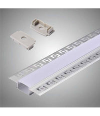 Profilo Ad Incasso A Scomparsa Alluminio 2 Mt Copertura Opaca Strip Led Al-12         