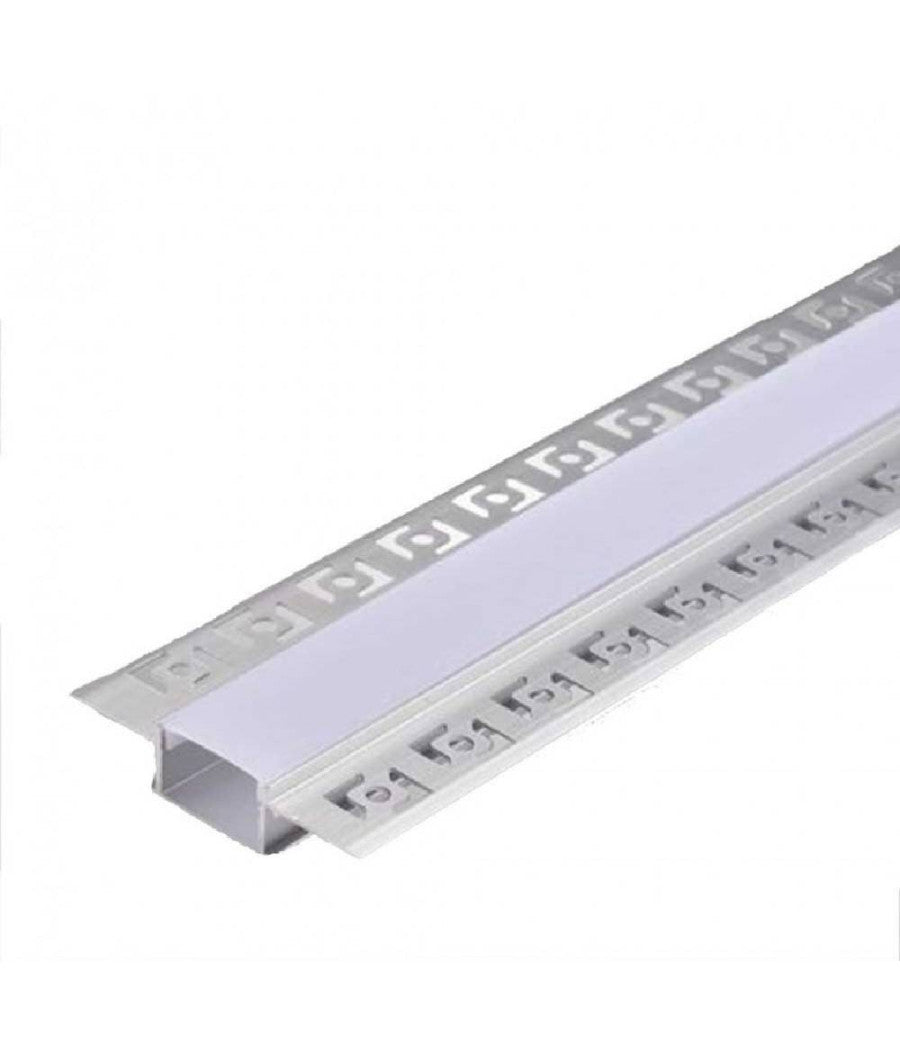 Profilo Ad Incasso A Scomparsa Alluminio 2 Mt Copertura Opaca Strip Led Al-12         