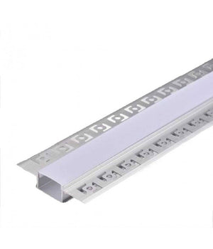 Profilo Ad Incasso A Scomparsa Alluminio 2 Mt Copertura Opaca Strip Led Al-12         