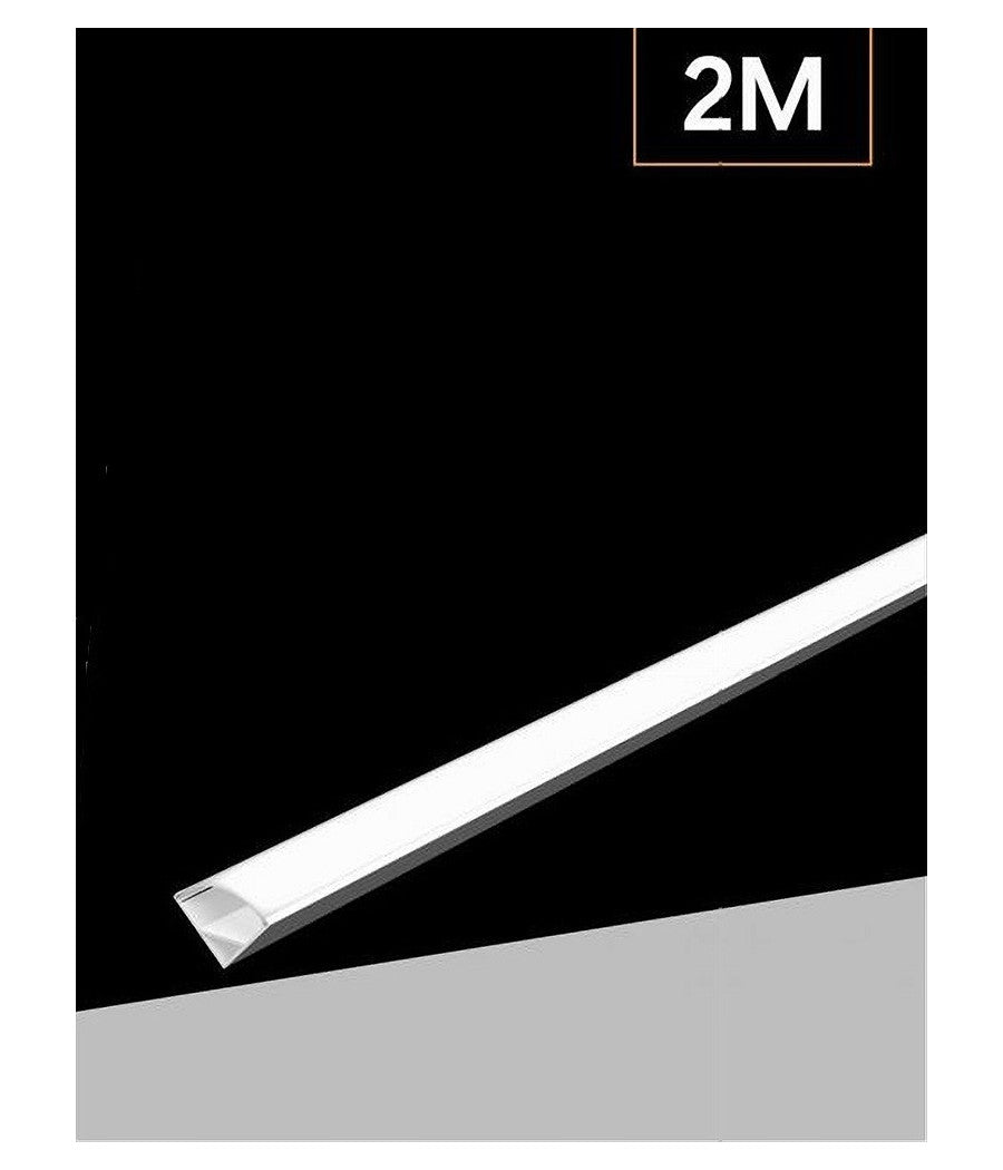 Profilo Alluminio 2 Mt Angolare Copertura Opaca Per Strip Led Strisce Al-04         