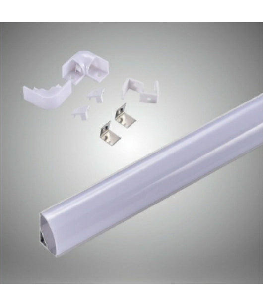 Profilo Alluminio 2 Mt Angolare Copertura Opaca Per Strip Led Strisce Al-04         