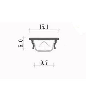 Profilo Barra In Alluminio Da 2 Mt Incasso Per Strip Led Con Copertura Al-19         