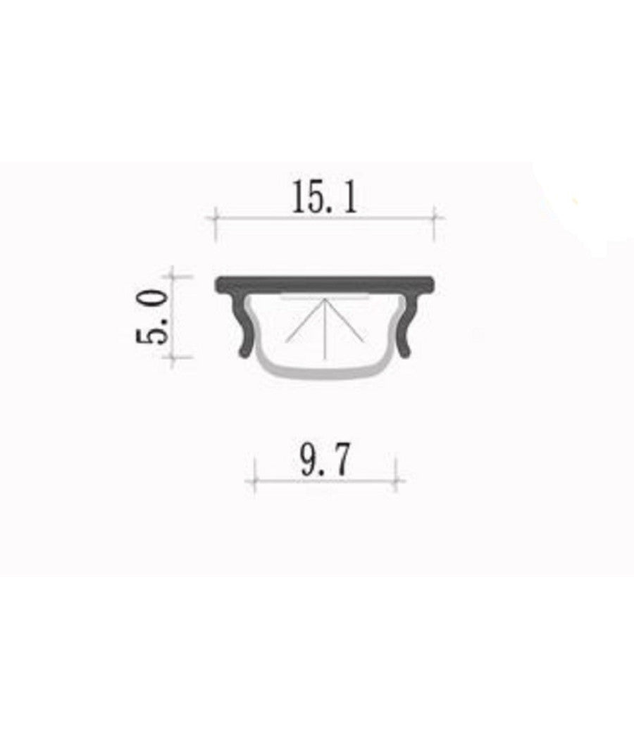 Profilo Barra In Alluminio Da 2 Mt Incasso Per Strip Led Con Copertura Al-19         