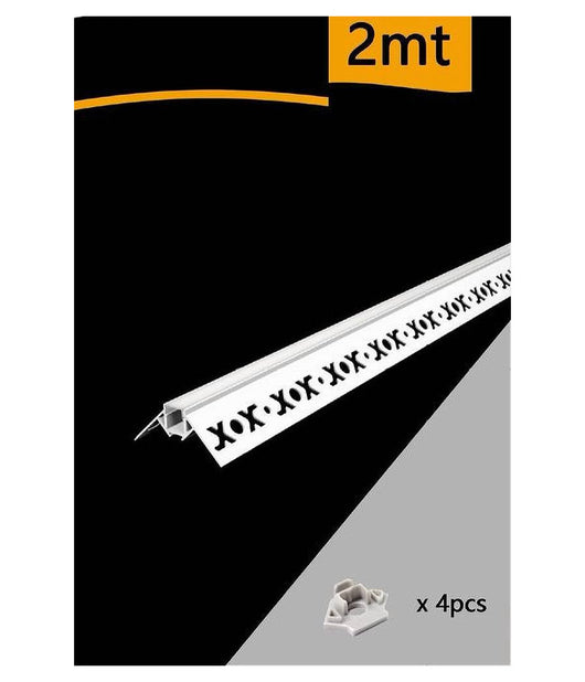 Profilo In Alluminio 2 Mt Angolare Per Cartongesso Angolo A 90° Esterno Al-25         