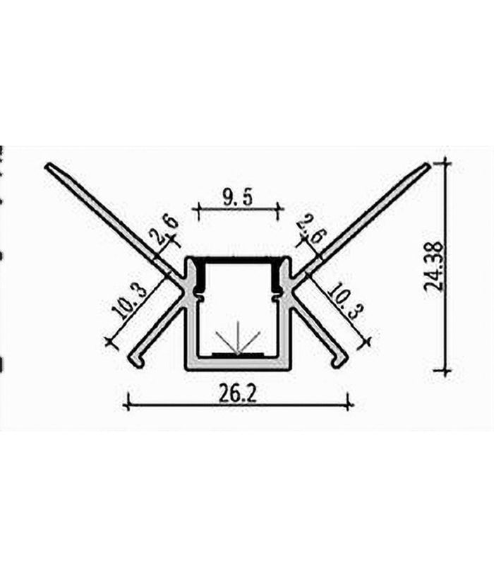 Profilo In Alluminio 2 Mt Cartongesso Angolo Interno Strip Led Strisce Al-26         