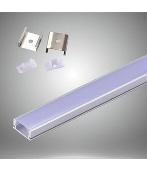 Profilo In Alluminio 2 Mt Incasso Per Strip Led Con Copertura Plastica Al-03         