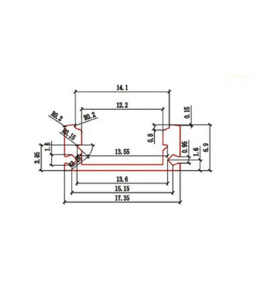 Profilo In Alluminio 2 Mt Incasso Per Strip Led Con Copertura Plastica Al-03         