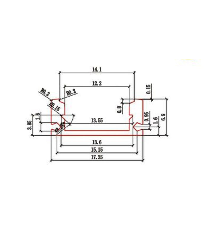 Profilo In Alluminio 2 Mt Incasso Per Strip Led Con Copertura Plastica Al-03         