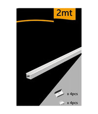 10pz Profilo In Alluminio A Plafone Sezionabile 2mt Per Striscia Led Strip Al-22         