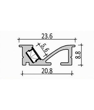 10pz Profilo In Alluminio A Plafone Sezionabile 2mt Per Striscia Strip Led Al-21         