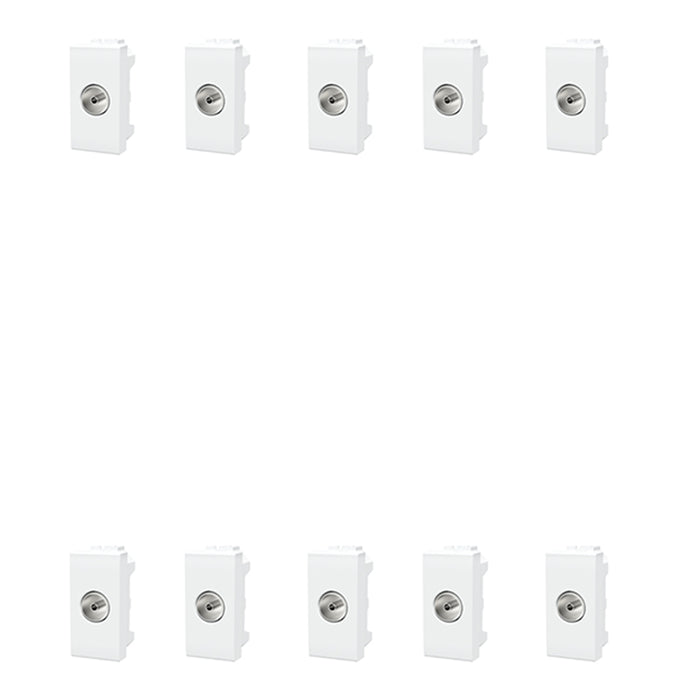 PRESA ANTENNA TV FEMMINA COMPATIBILE SERIE BTICINO LIVING LIGHTING 10 PEZZI