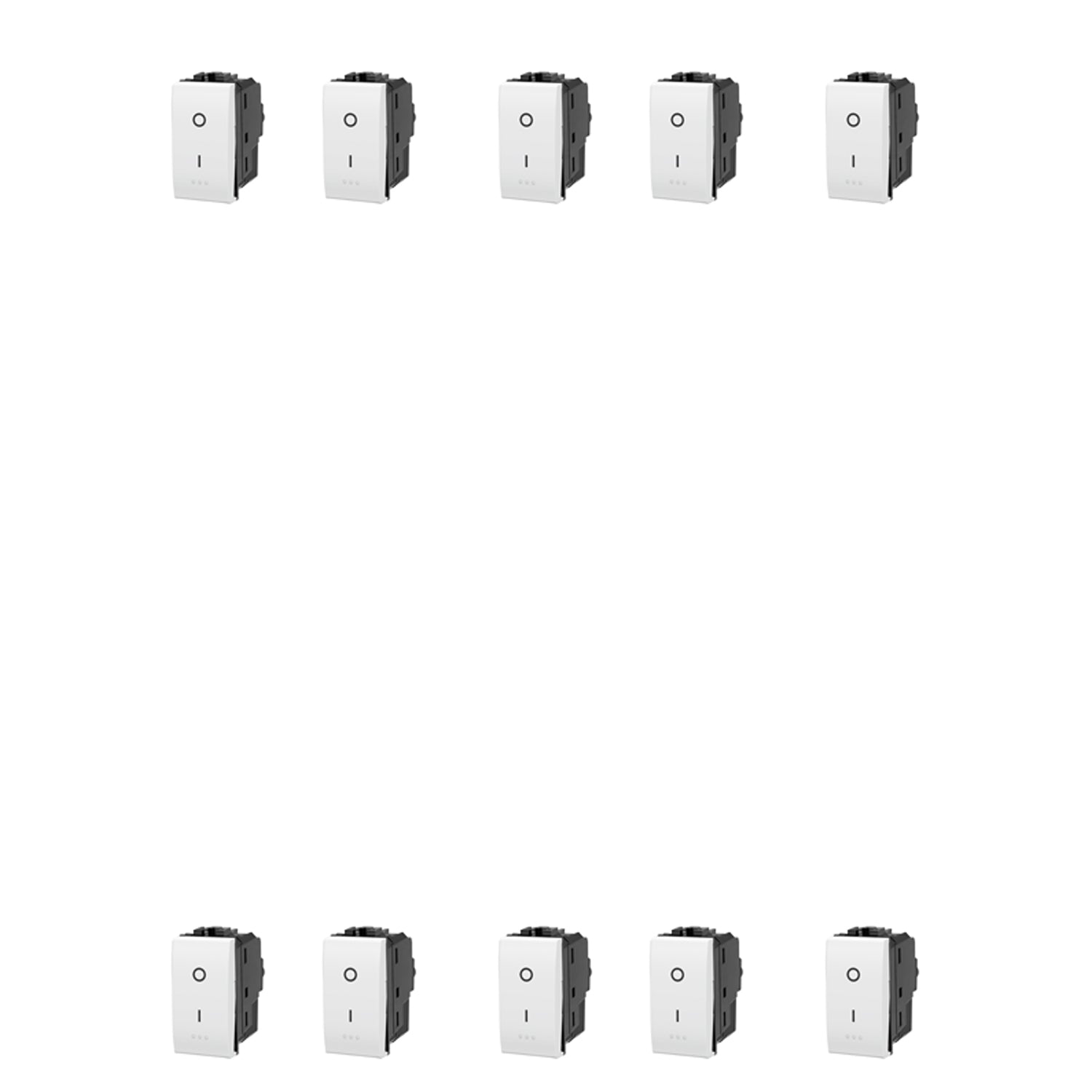 INTERRUTTORE BIPOLARE SERIE COMPATIBILE BTICINO LIVING LIGHTING 10 PEZZI