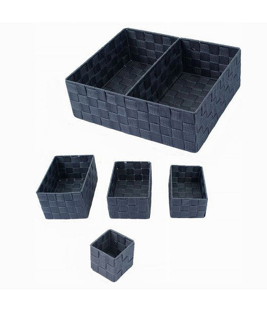 11 Pz Scatole Tessuto Componibili Organizer Bagno Armadi Cassetti Scaffali 79080         