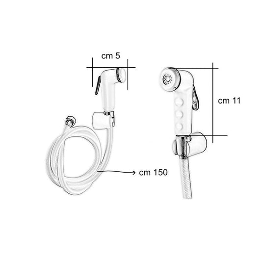 Kit idroscopino doccetta wc bianca con supporto e flessibile
