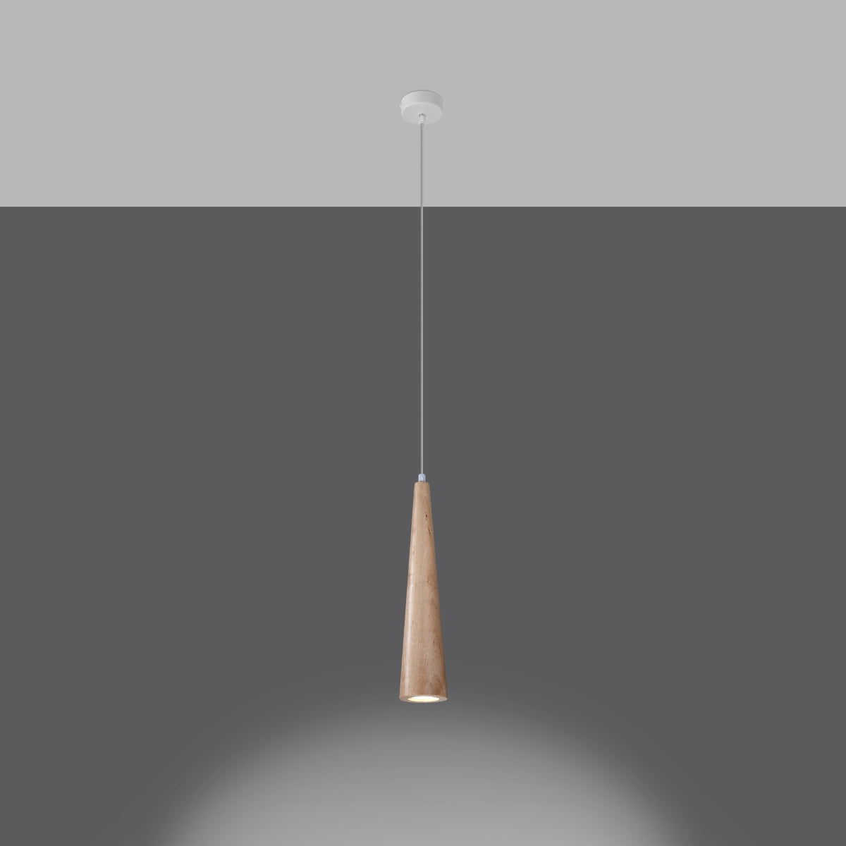 Lampada a sospensione SULA 1 in legno naturale