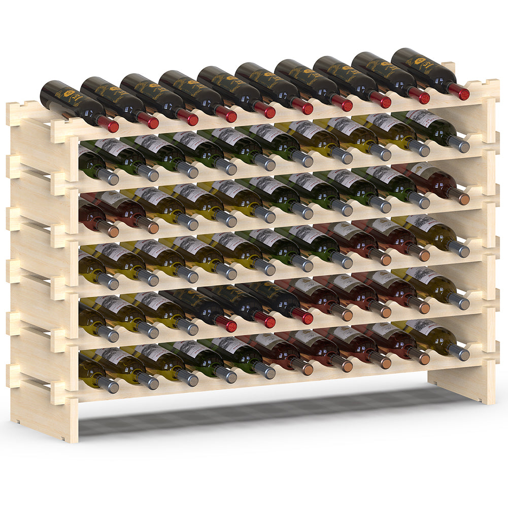 Cantinetta Portavino in Legno Naturale con 60 Scomparti Vino Bar Portabottiglie