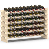Cantinetta Portavino in Legno Naturale con 60 Scomparti Vino Bar Portabottiglie