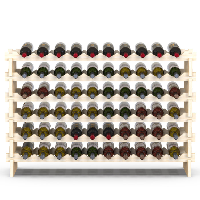 Cantinetta Portavino in Legno Naturale con 60 Scomparti Vino Bar Portabottiglie