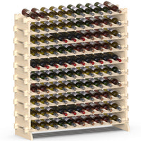 Cantinetta Portavino in Legno Naturale 100 Scomparti Bottiglie Bar Portabottiglie