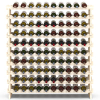 Cantinetta Portavino in Legno Naturale 100 Scomparti Bottiglie Bar Portabottiglie