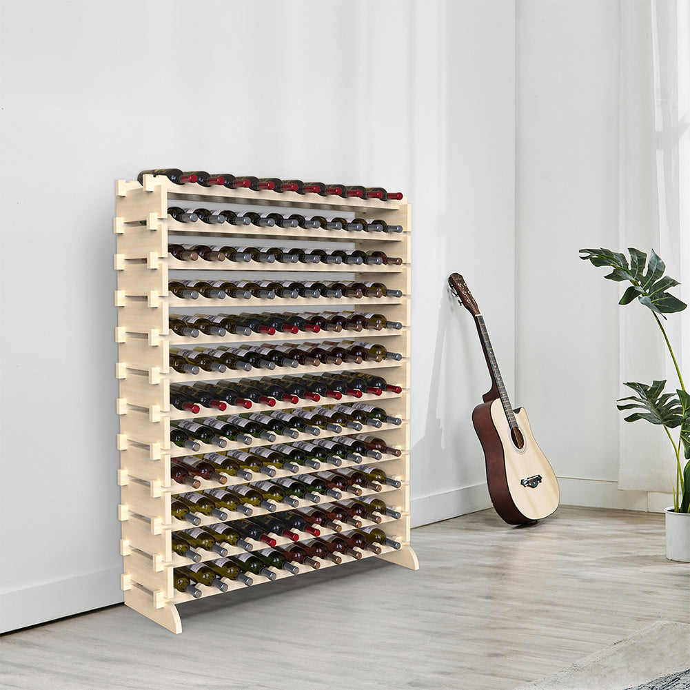 Cantinetta Portavino in Legno Naturale 120 Scomparti VinoBar Portabottiglie