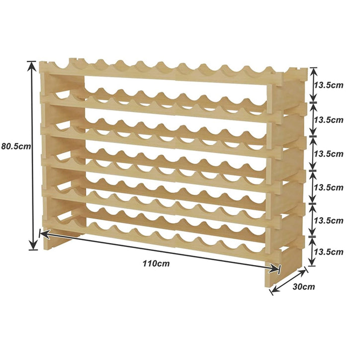 Cantinetta Portavino in Legno Naturale con 60 Scomparti Vino Bar Portabottiglie