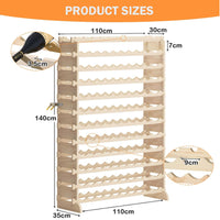 Cantinetta Portavino in Legno Naturale 120 Scomparti VinoBar Portabottiglie