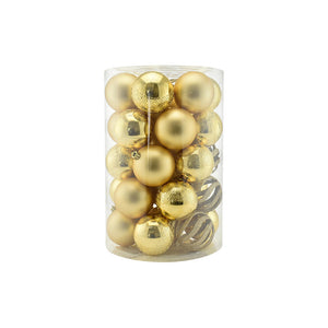 Set Palline di Natale Oro in Box da 34 Pz 8 cm